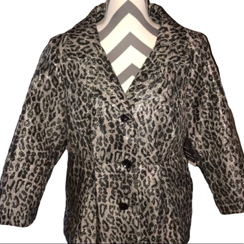 Sunny Leigh Animal Print Blazer Size 10